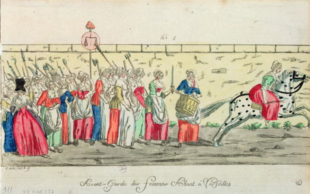 Detail of Advanced guard of the women going to Versailles on 5th October 1789 by French School