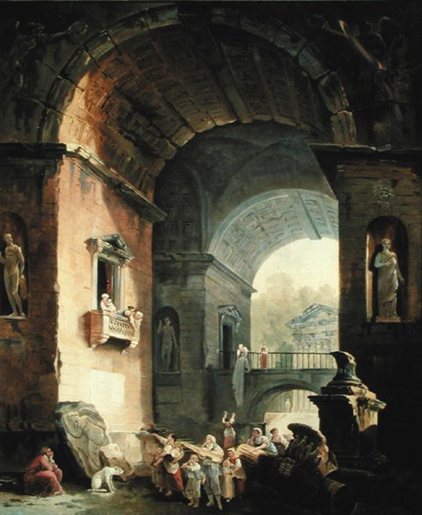 Detail of The Musicians by Hubert Robert