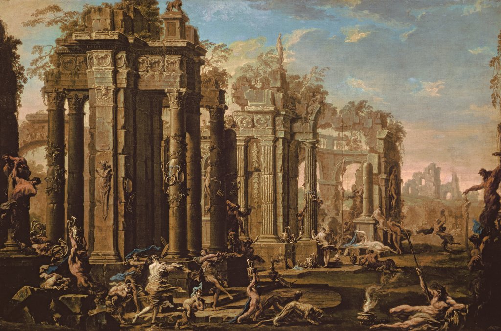 Detail of The Bacchantes by Alessandro Magnasco