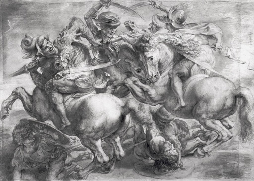 Detail of The Battle of Anghiari, after Leonardo da Vinci, 17th century by Peter Paul Rubens