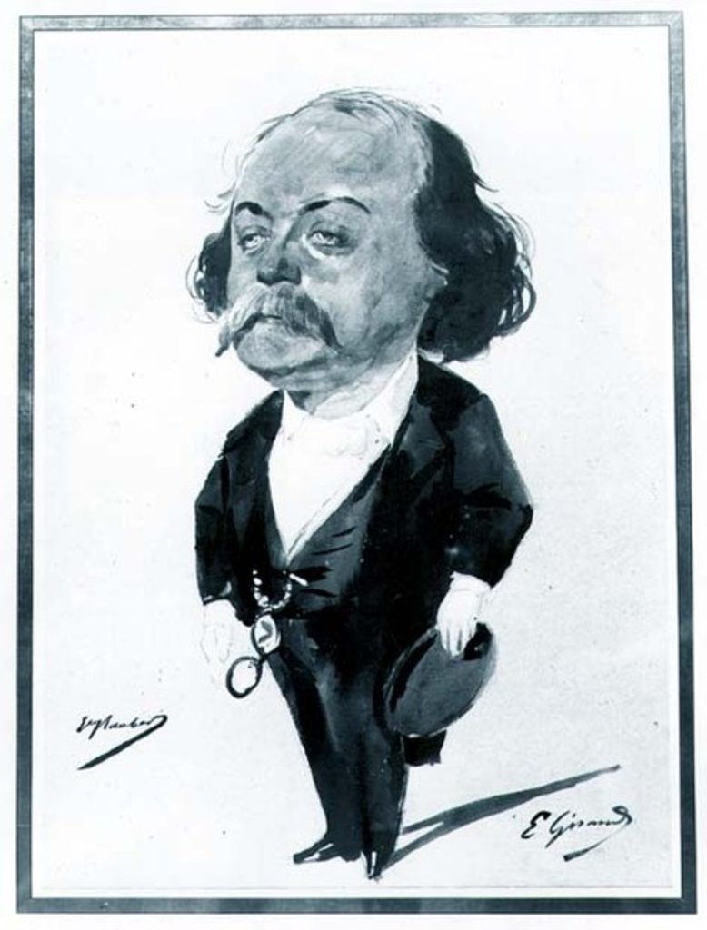 Detail of Caricature of Gustave Flaubert, 1867 by Eugene Giraud