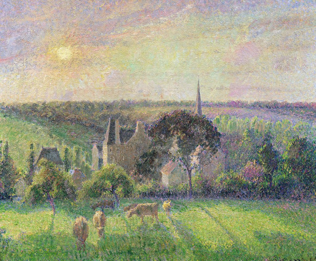 Detail of The Church and Farm of Eragny, 1895 by Camille Pissarro
