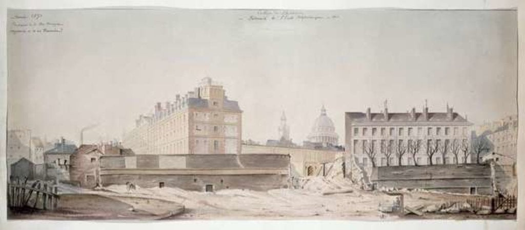 Detail of The Hole in the Rue Monge, the College of Navarre and the Polytechnic School of Paris, 1870 by French School