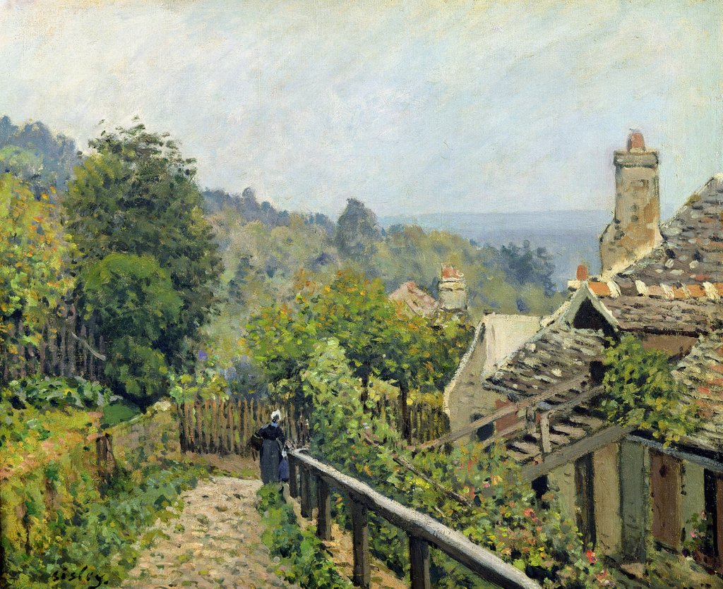 Detail of Louveciennes or, The Heights at Marly, 1873 by Alfred Sisley