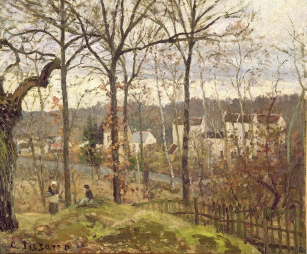 Detail of Winter Landscape at Louveciennes, c.1870 by Camille Pissarro
