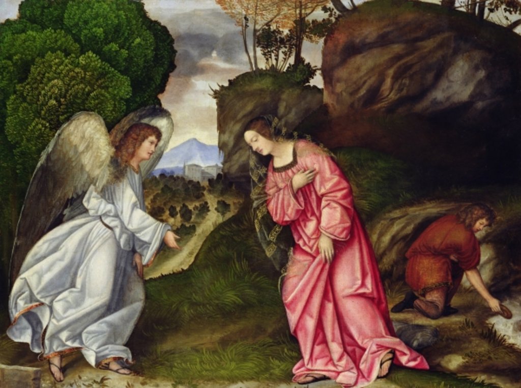 Detail of Hagar and the Angel by Girolamo da Treviso II