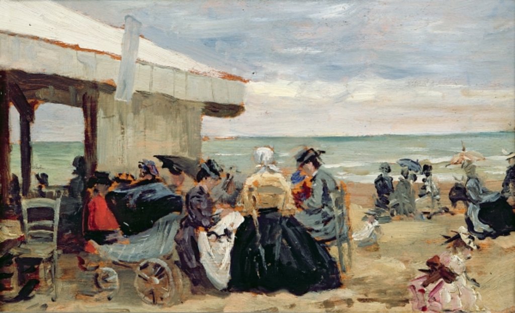 Detail of A Beach Scene by Eugene Louis Boudin