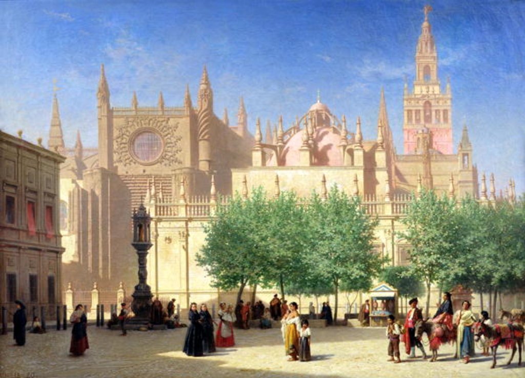 Detail of The Cathedral of Sevilla, 19th century by Achille Zo