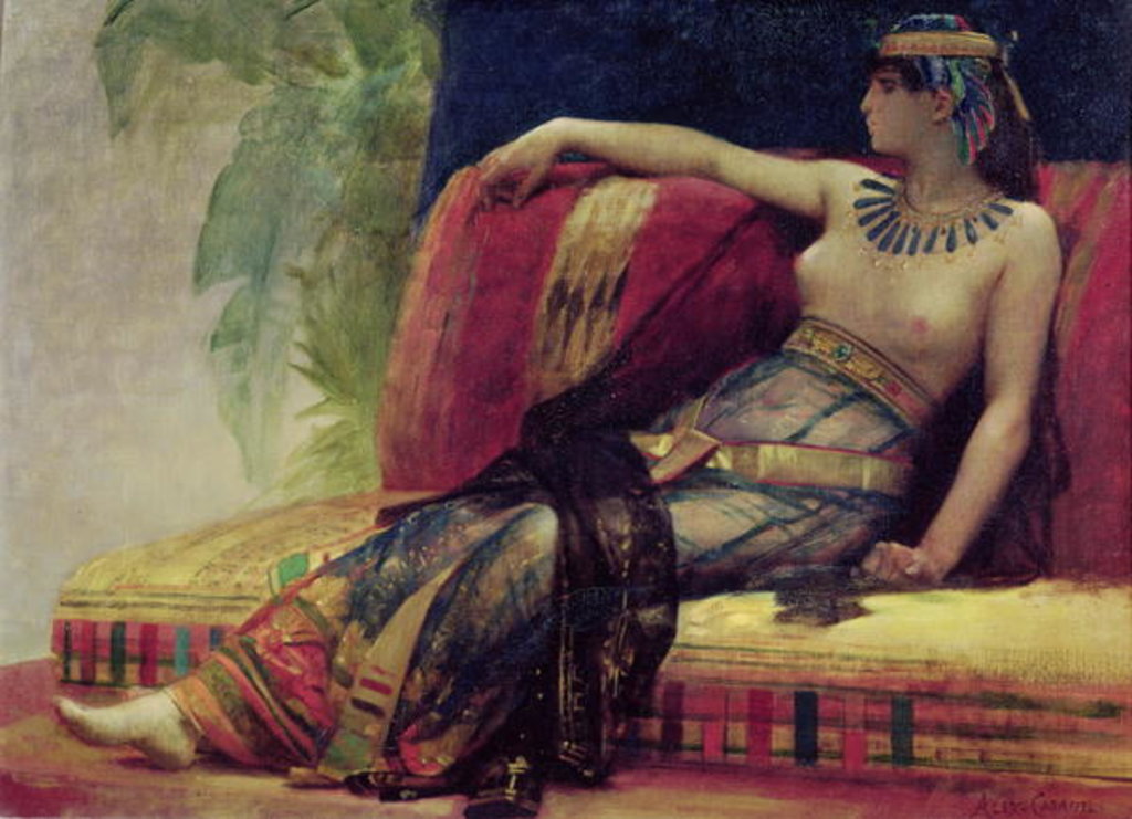 Detail of Cleopatra, preparatory study for 'Cleopatra Testing Poisons on the Condemned Prisoners', before 1887 by Alexandre Cabanel