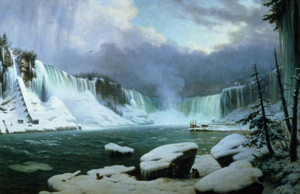 Detail of Niagara Falls by Hippolyte Victor Valentin Sebron