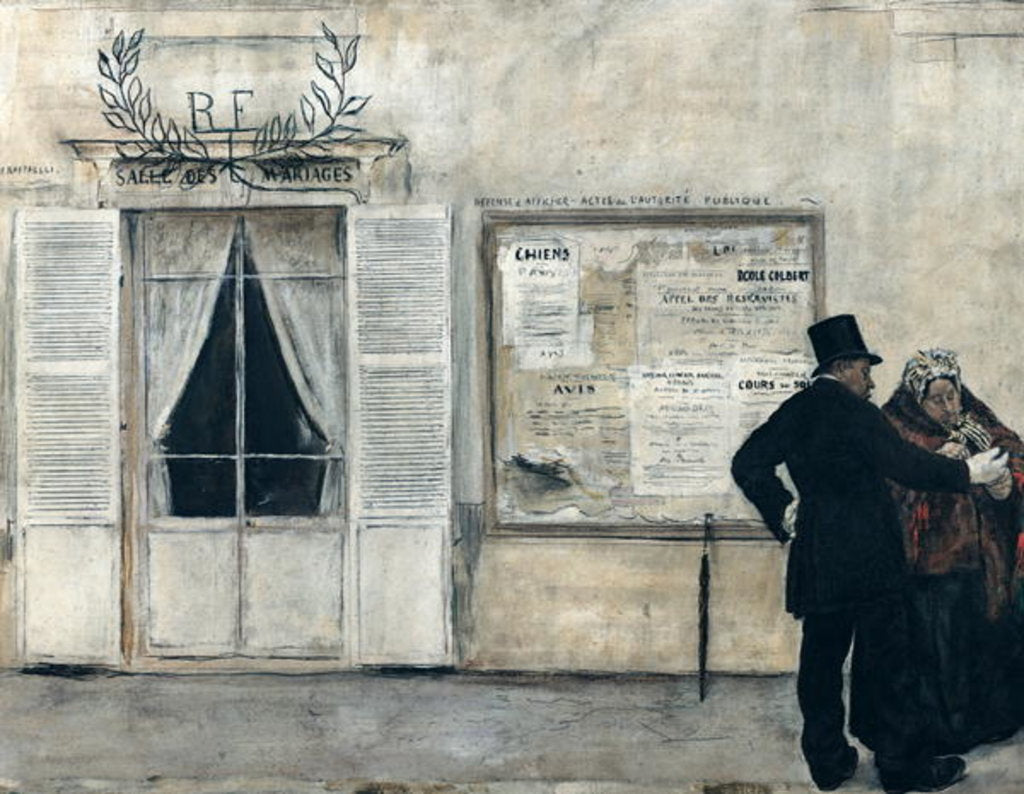 Detail of Guests Waiting for the Wedding Ceremony by Jean Francois Raffaelli