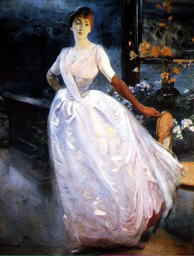 Detail of Portrait of the Artist's Wife, Madame Roger Jourdain, c.1886 by Paul Albert Besnard