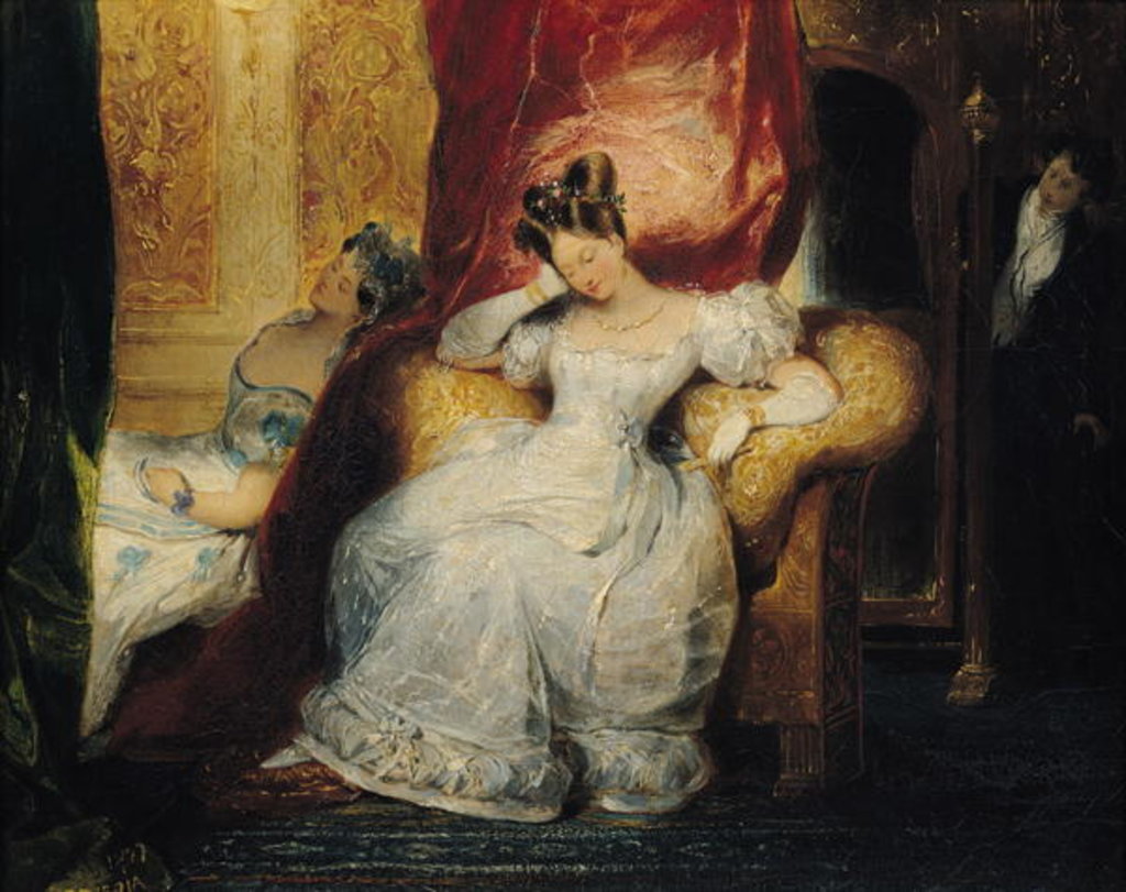 Detail of Seated young women, 1827 by Eugene Deveria