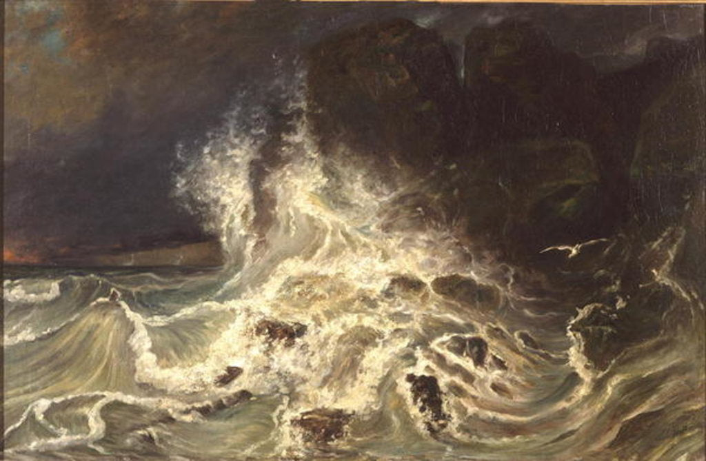 Detail of Breakers off Granville Point in the Channel, 1853 by Paul Huet