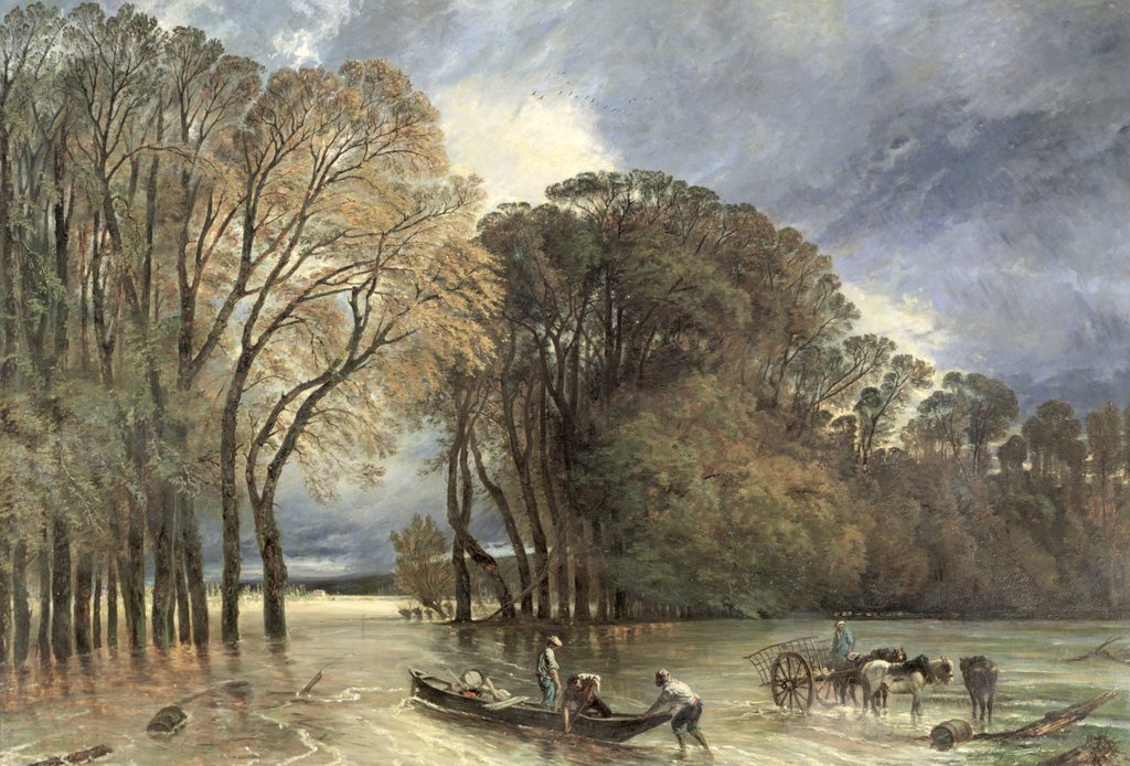 Detail of The Flood at Saint-Cloud, 1855 by Paul Huet