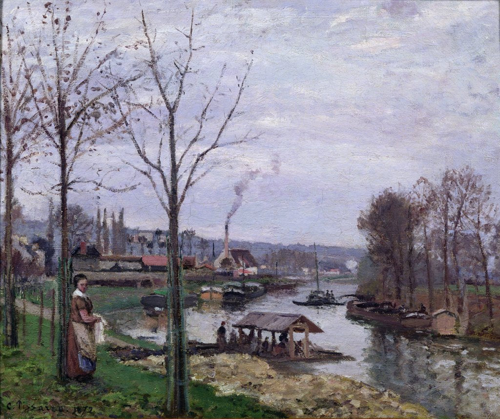 Detail of The Washing House, Pontoise Port-Marly, or The Wash-house, 1872 by Camille Pissarro