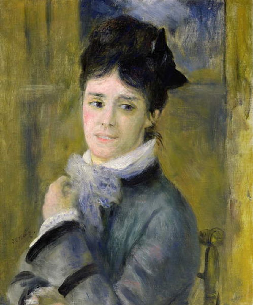 Detail of Portrait of Madame Claude Monet 1872 by Pierre Auguste Renoir