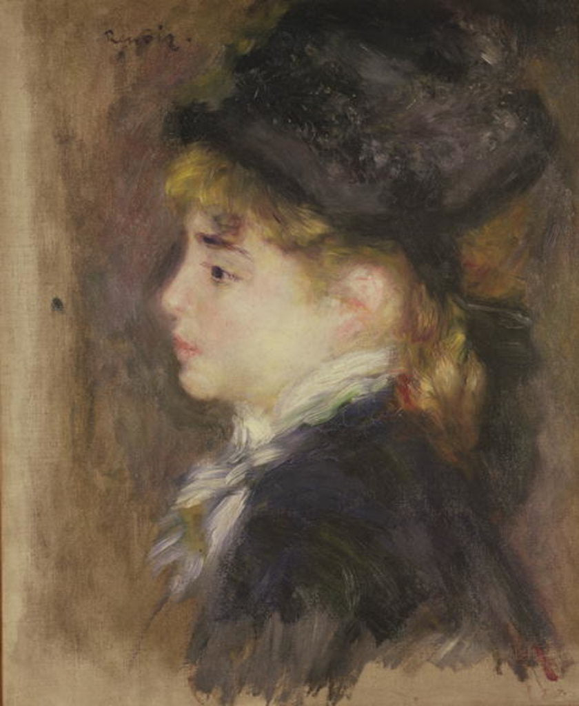 Detail of Portrait of a woman, possibly Margot, c.1876-78 by Pierre Auguste Renoir