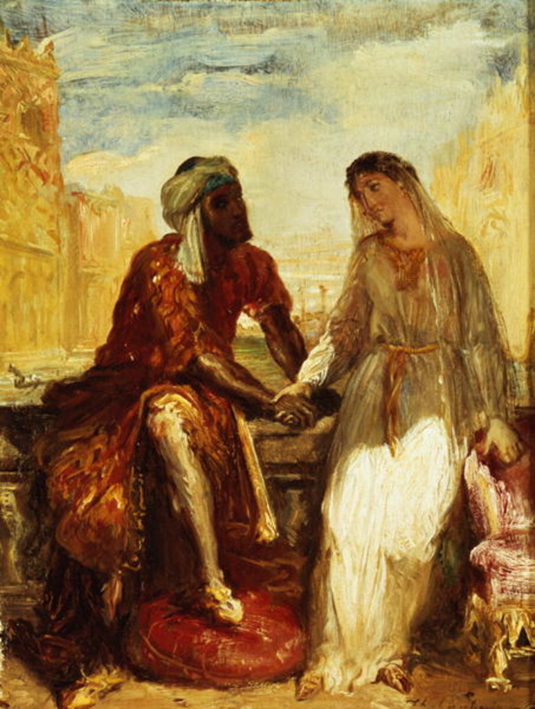 Detail of Othello and Desdemona in Venice, 1850 by Theodore Chasseriau
