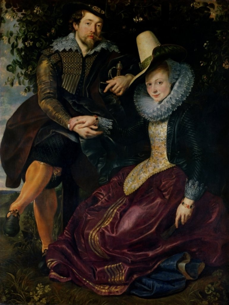 Detail of Self portrait with Isabella Brandt, his first wife, in the honeysuckle bower, c.1609 by Peter Paul Rubens
