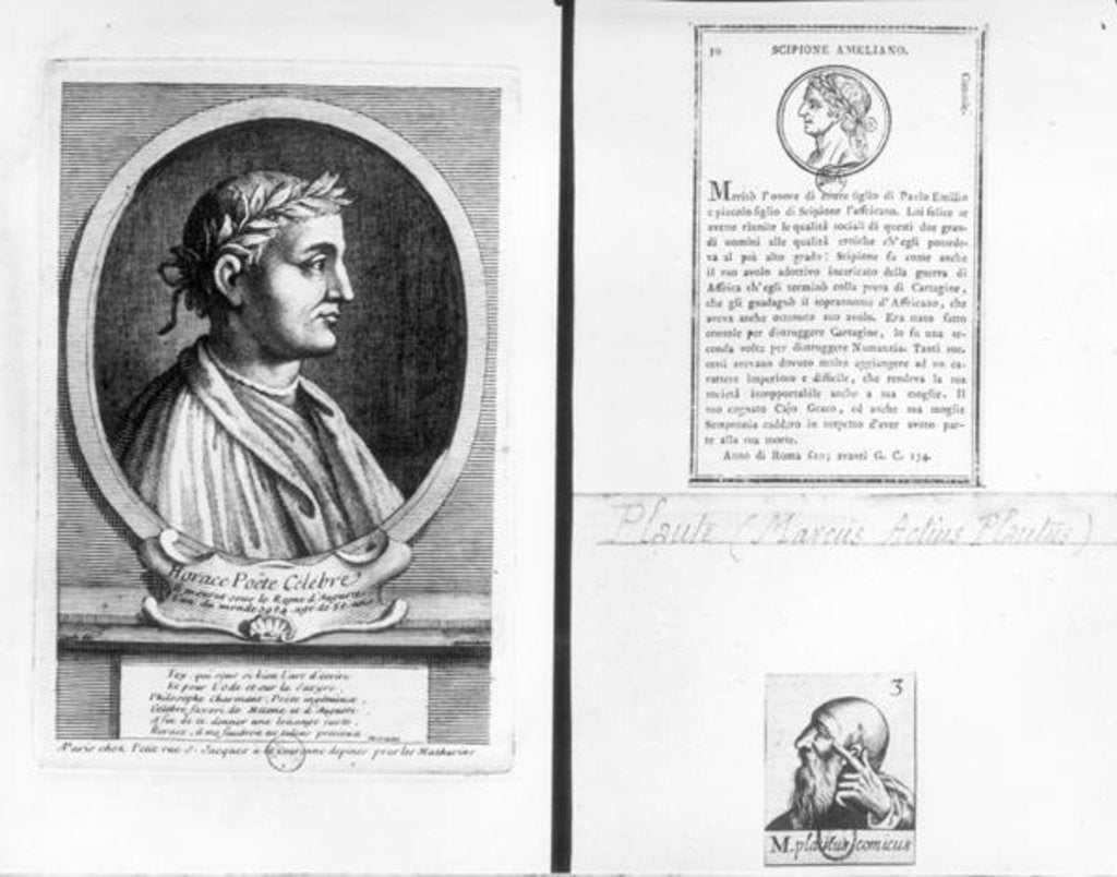 Detail of Portraits of Horace Scipio Aemilianus and Plautus by French School
