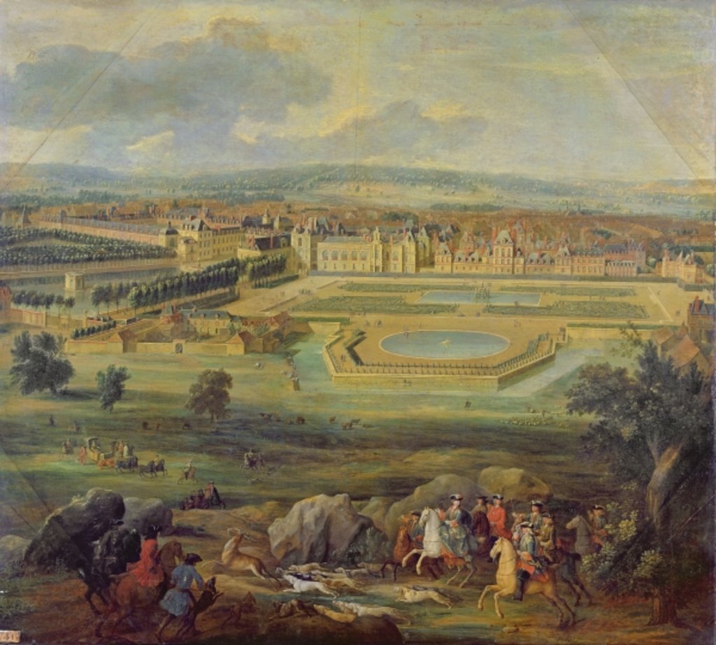 Detail of View of the Palace of Fontainebleau from the Parterre of the Tiber, 1722 by Pierre-Denis Martin