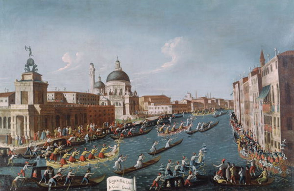 Detail of The Women's Regatta on the Grand Canal, Venice by Gabriele Bella