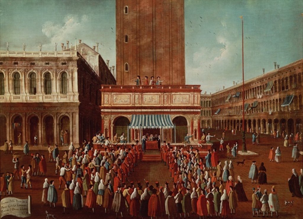Detail of Public Lottery at the Loggetta, the Piazza San Marco, Venice by Gabriele Bella