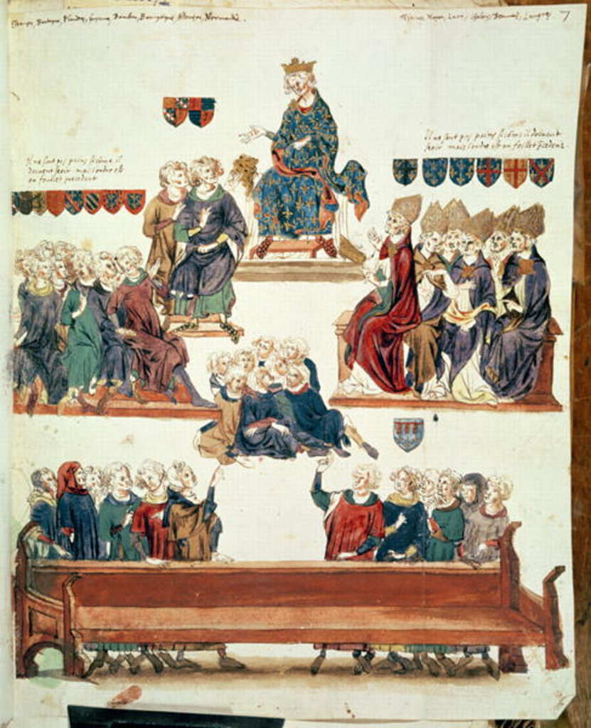 Detail of Ms 1796 f.7 The Trial of Robert d'Artois, Count of Beaumont, presided over by Philippe VI in 1331 by Nicolas Claude Fabri de Peiresc
