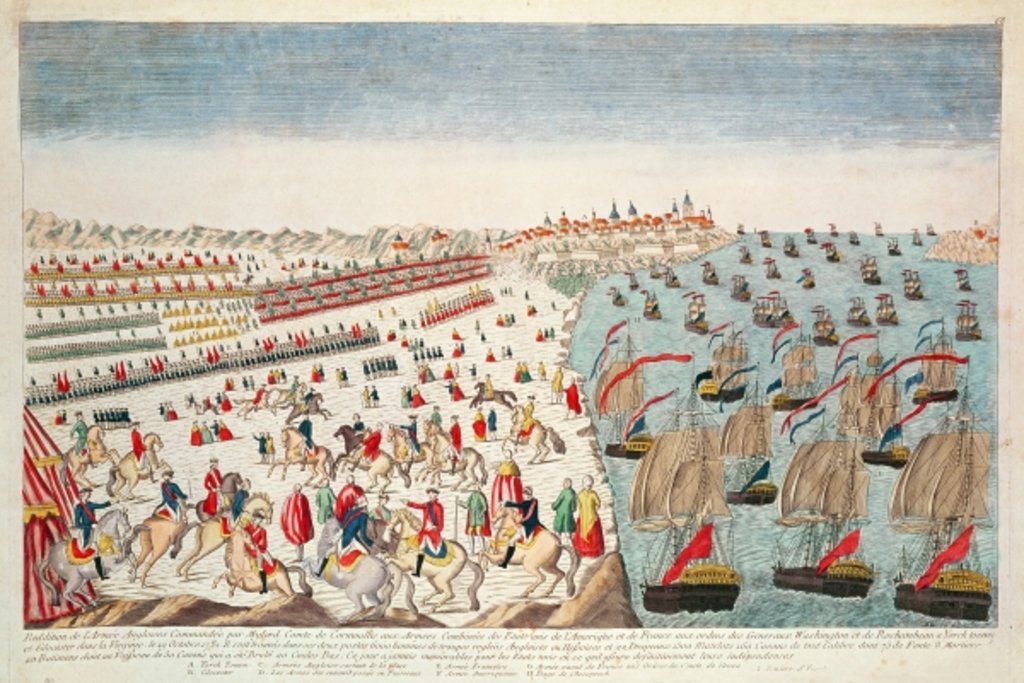 Detail of The Battle of Yorktown, 19th October 1781 by French School