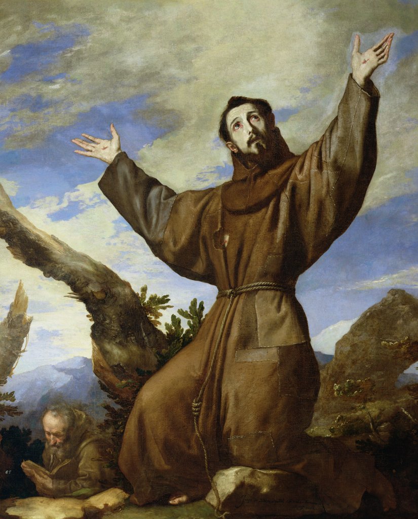Detail of St. Francis of Assisi 1642 by Jusepe de Ribera
