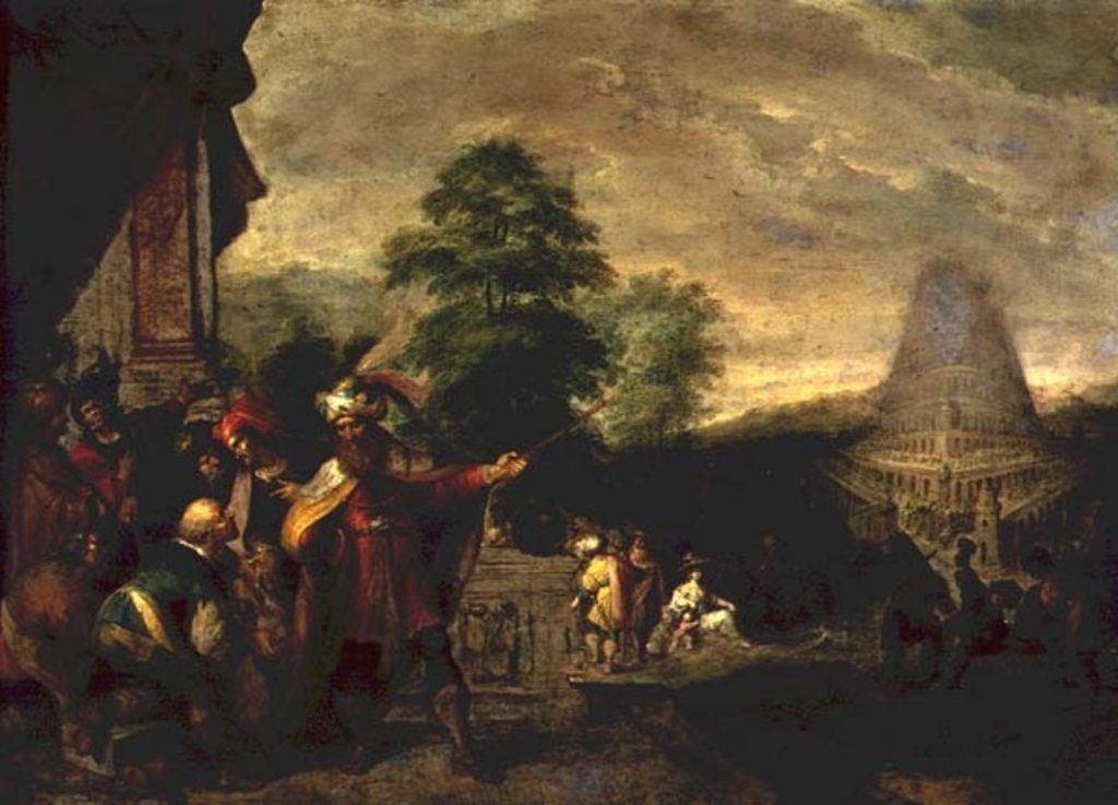 Detail of The Building of the Tower of Babel by Frans II Francken