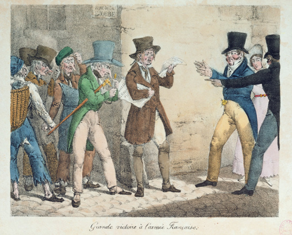 Detail of Great victory of the French Army, announcement of victory at the Battle of Trocadero, September 1823 by French School