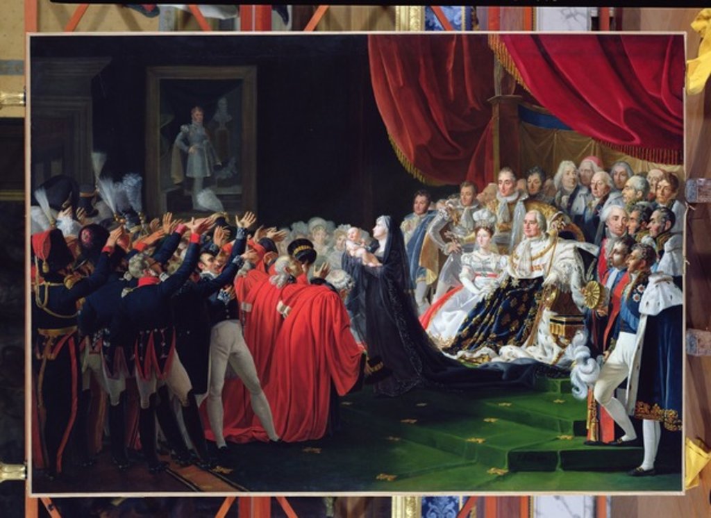 Detail of Duchess of Berry presenting the Duke of Bordeaux to the people and the army, September 1820 by Charles Nicolas Raphael Lafond