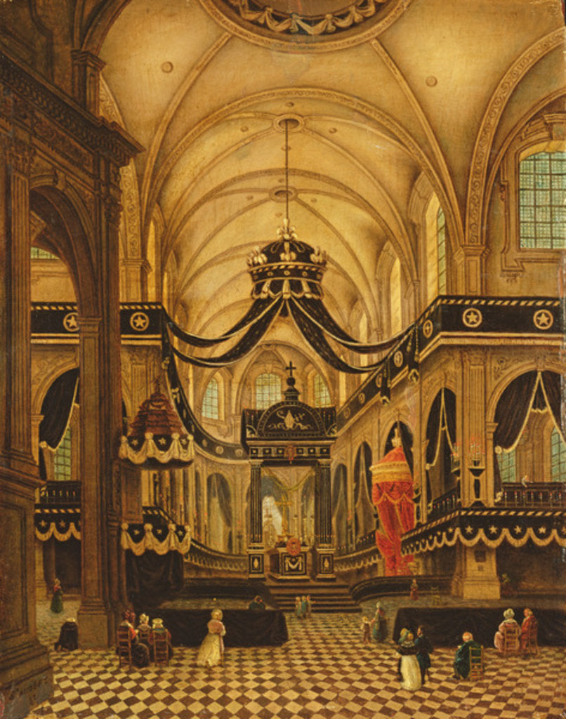 Detail of Funeral of Louis Belmas at Cambrai Cathedral by Antoine Louis Saint-Aubert