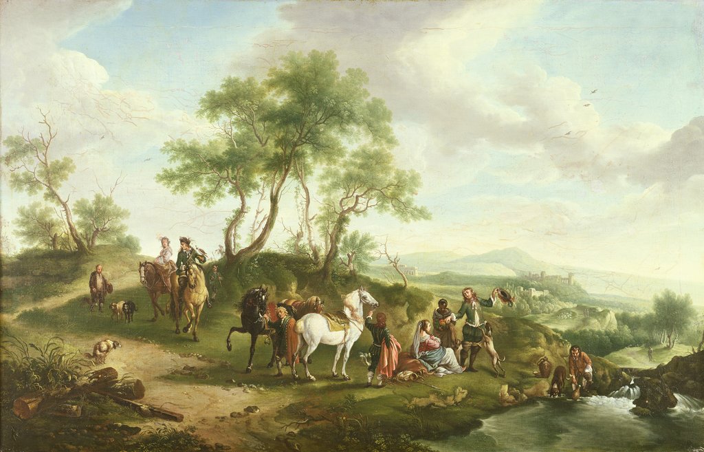 Detail of Falconry by Johannes van der Bent