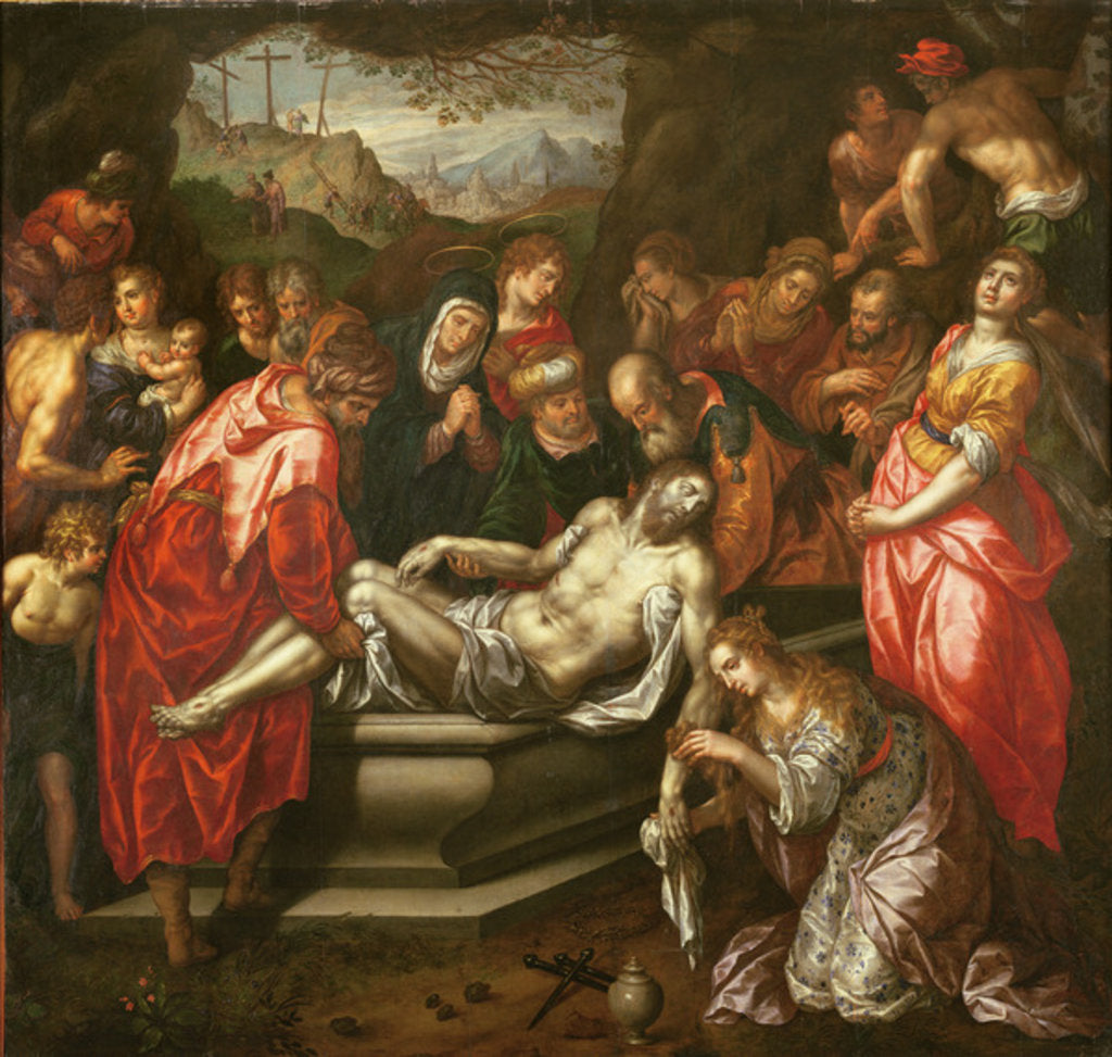Detail of Entombment by Hendrik de Clerck