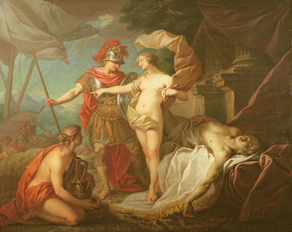 Detail of Achilles leaving to avenge the death of Patroclus by Etienne Jeaurat