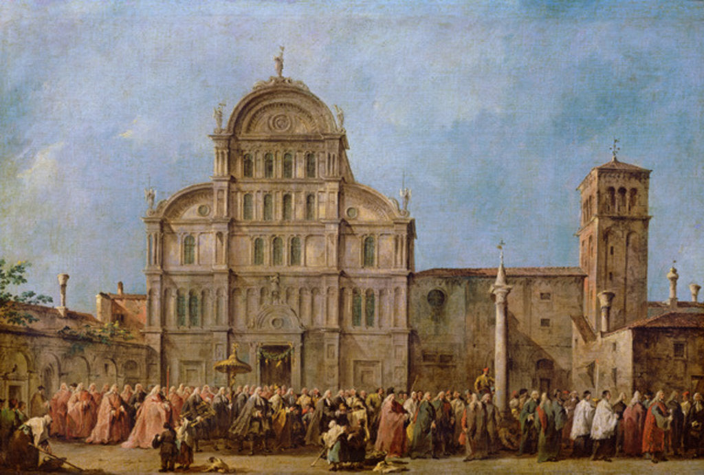 Detail of Easter Procession of the Doge of Venice at the Church of San Zaccaria, c.1766-70 by Francesco Guardi