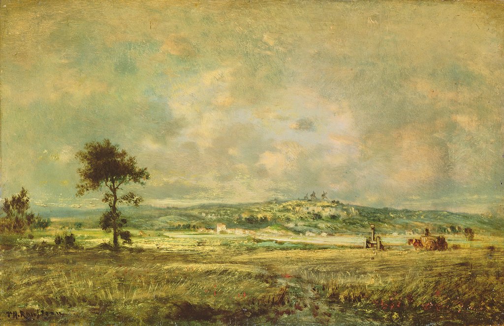 Detail of Effects of a Storm, View of the Plain of Montmartre by Theodore Rousseau