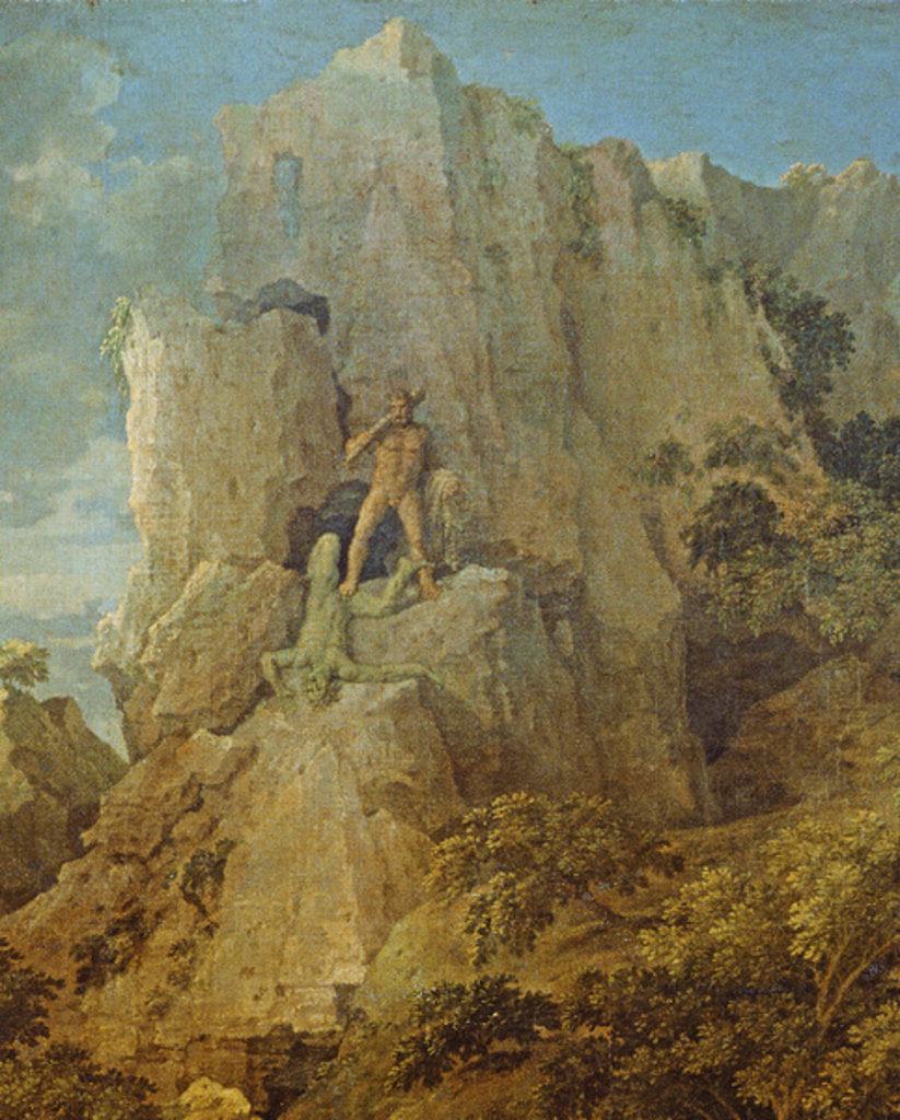 Detail of Landscape with Hercules and Cacus, c.1656 by Nicolas Poussin