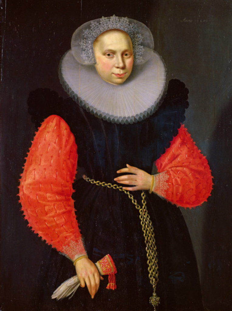 Detail of Portrait of a Woman, 1600 by Dutch School