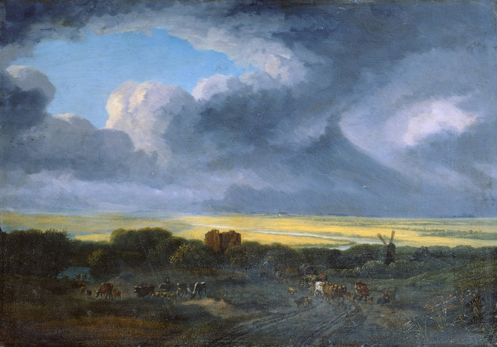 Detail of Stormy Landscape, 1795 by Georges Michel
