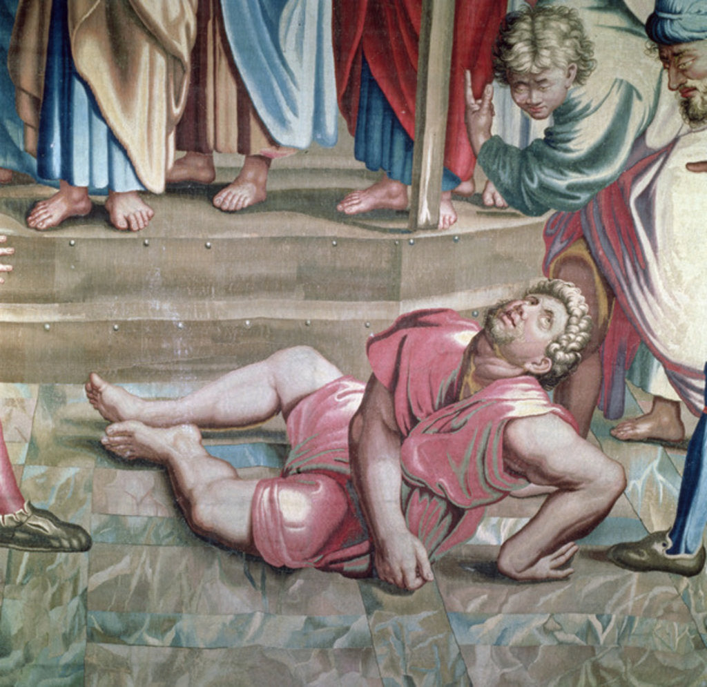 Detail of Tapestry depicting the Acts of the Apostles, the Death of Ananias by Raphael (1483-1520) (after)
