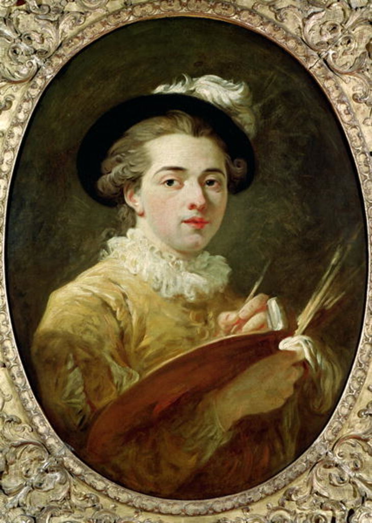 Detail of Self Portrait with palette by Francois Andre Vincent