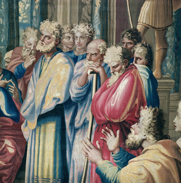 Detail of Tapestry depicting the Acts of the Apostles, Saint Paul preaching to the Areopagus by Raphael