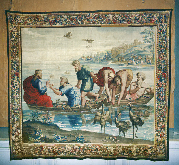Detail of Tapestry depicting the Acts of the Apostles, The Miraculous catch of Fish by Raphael (1483-1520) (after)
