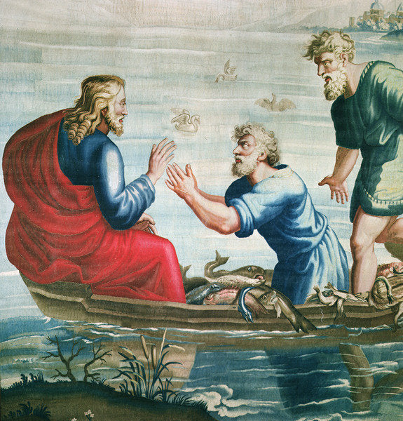 Detail of Tapestry depicting the Acts of the Apostles, The Miraculous catch of Fish by Raphael (1483-1520) (after)
