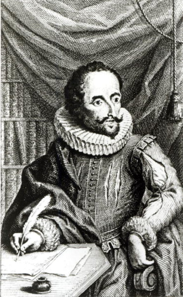 Detail of Portrait of Miguel de Cervantes Saavedra engraved by Jacob Folkema by William Kent