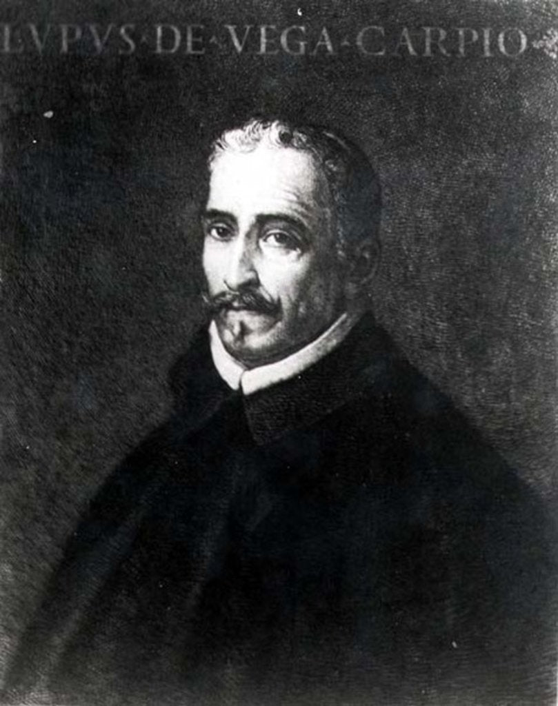 Detail of Portrait of Lope Felix de Vega Carpio by Spanish School